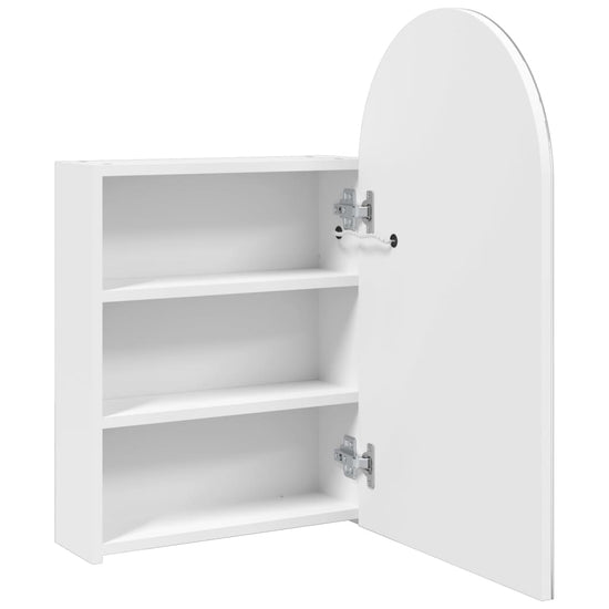 Badkamerkast met spiegel en LED gebogen 42x13x70 cm wit MeubelReus