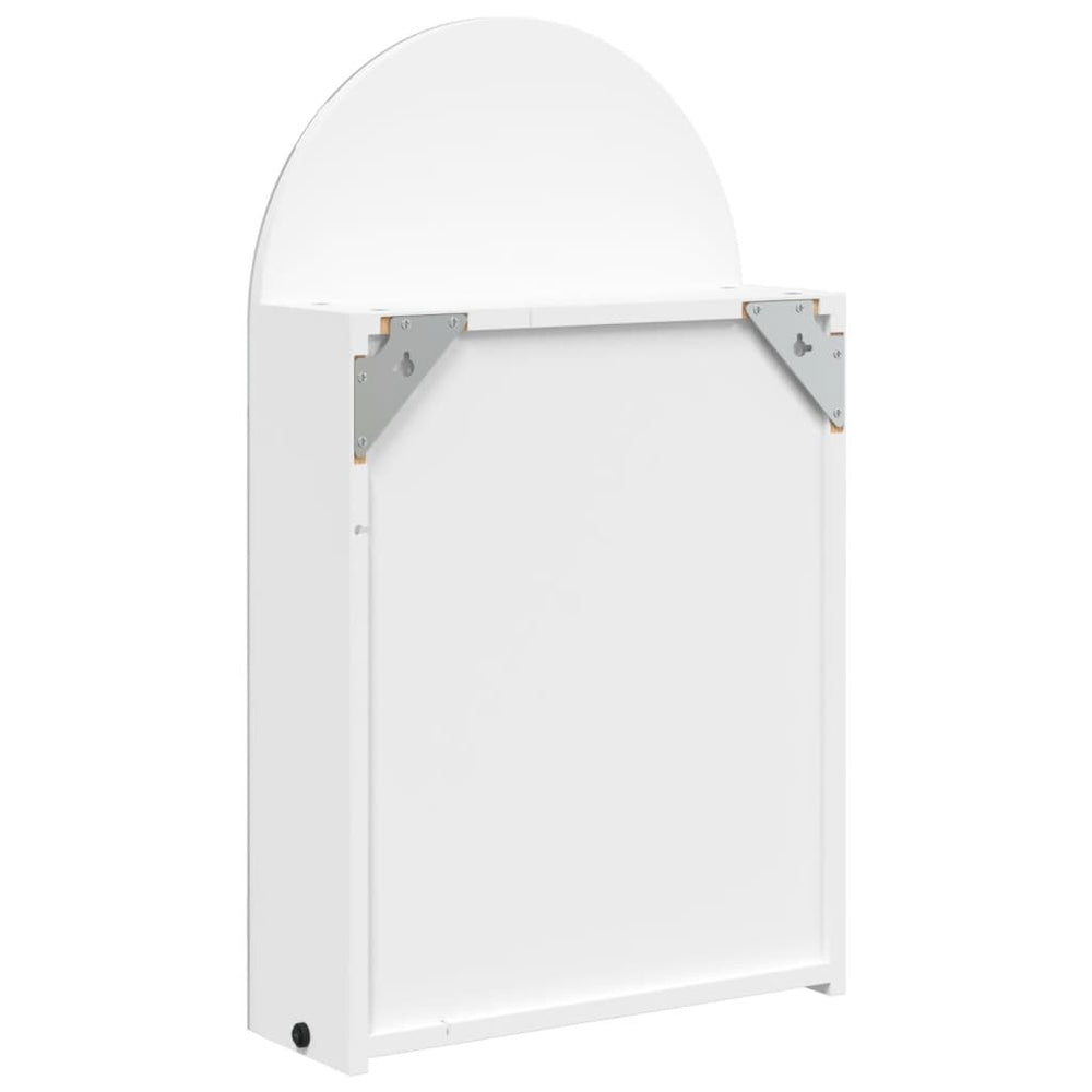 Badkamerkast met spiegel en LED gebogen 42x13x70 cm wit MeubelReus