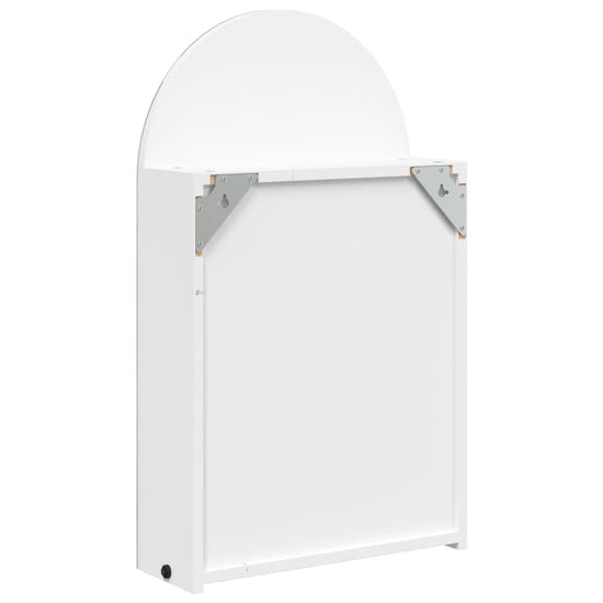 Badkamerkast met spiegel en LED gebogen 42x13x70 cm wit MeubelReus