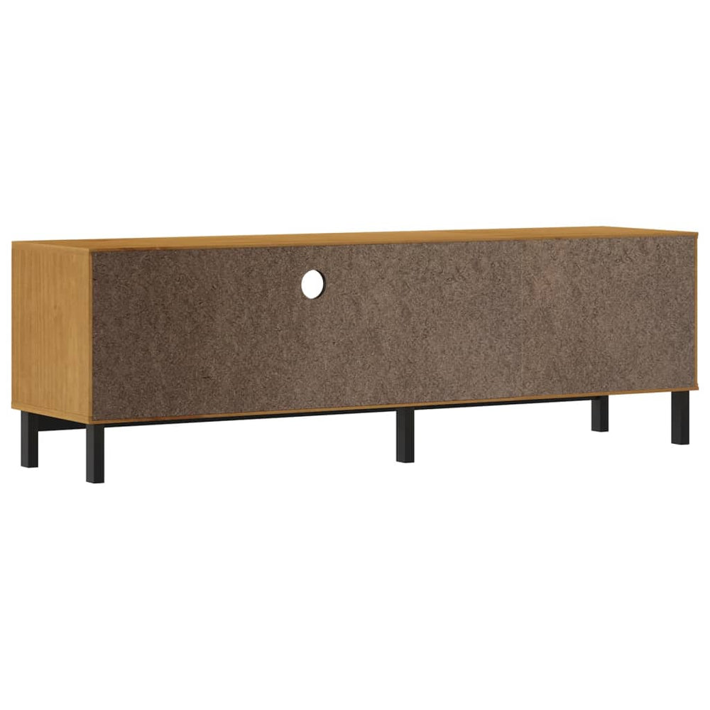 TV-meubel met glazen deur FLAM 158x40x50 cm massief grenenhout MeubelReus