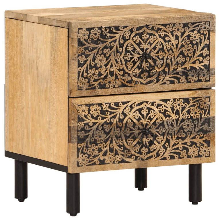 Nachtkastjes 2 st 40x33x46 cm massief mangohout