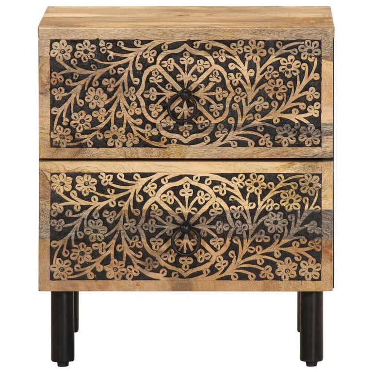 Nachtkastjes 2 st 40x33x46 cm massief mangohout