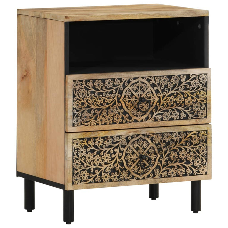 Nachtkastje 50x33x60 cm massief mangohout