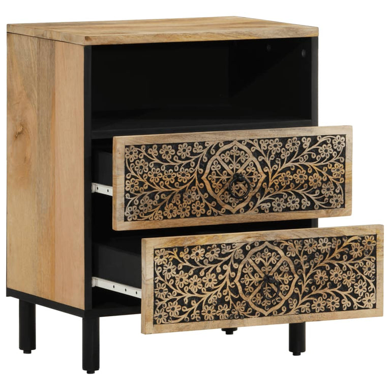 Nachtkastje 50x33x60 cm massief mangohout