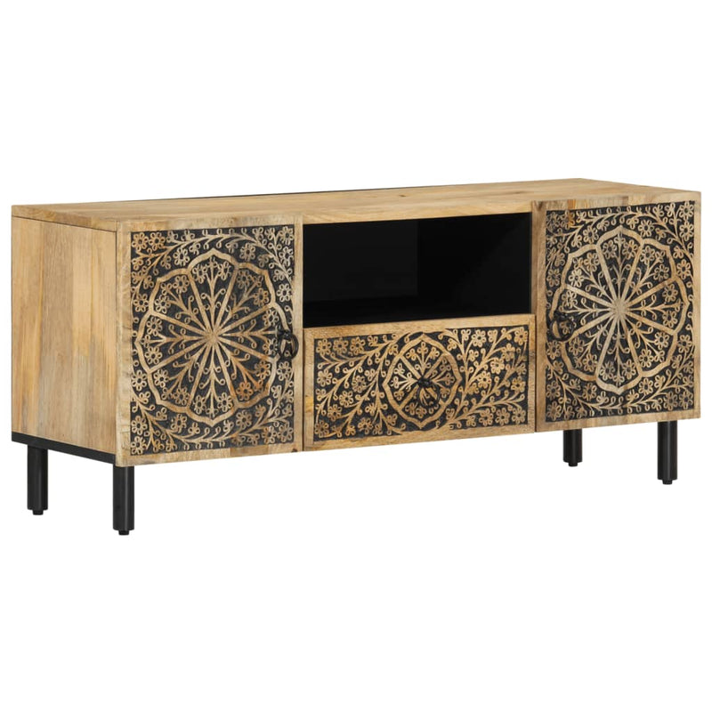 Tv-meubel 105x33x46cm massief mangohout