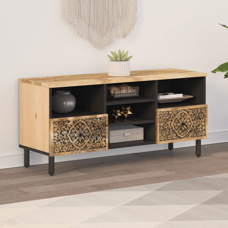 Tv-meubel 100x33x46 cm massief mangohout