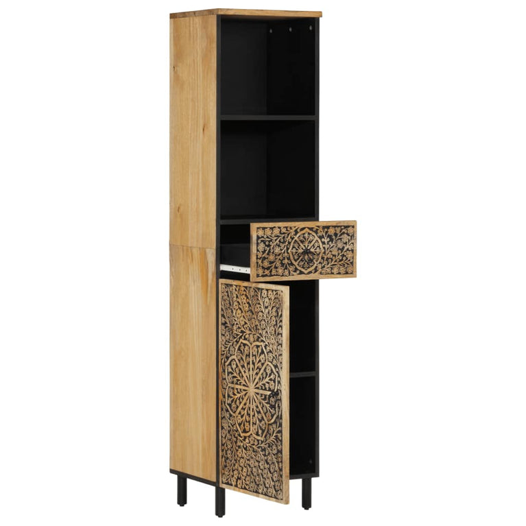 Badkamerkast 38x33x160 cm massief mangohout