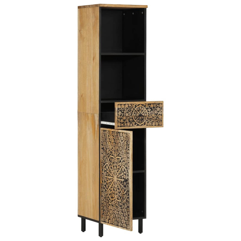 Badkamerkast 38x33x160 cm massief mangohout