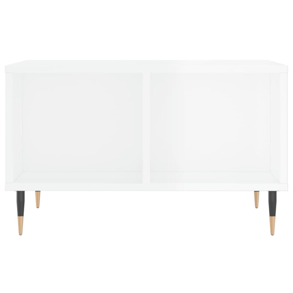 Salontafel 60x50x36,5 cm bewerkt hout hoogglans wit MeubelReus