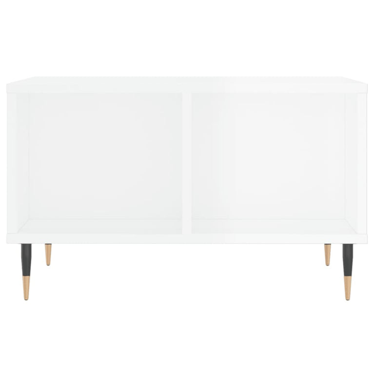 Salontafel 60x50x36,5 cm bewerkt hout hoogglans wit MeubelReus