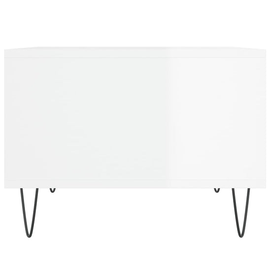 Salontafel 60x50x36,5 cm bewerkt hout hoogglans wit MeubelReus