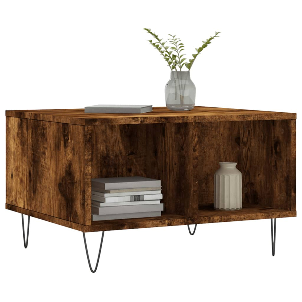 Salontafel 60x50x36,5 cm bewerkt hout gerookt eikenkleurig MeubelReus