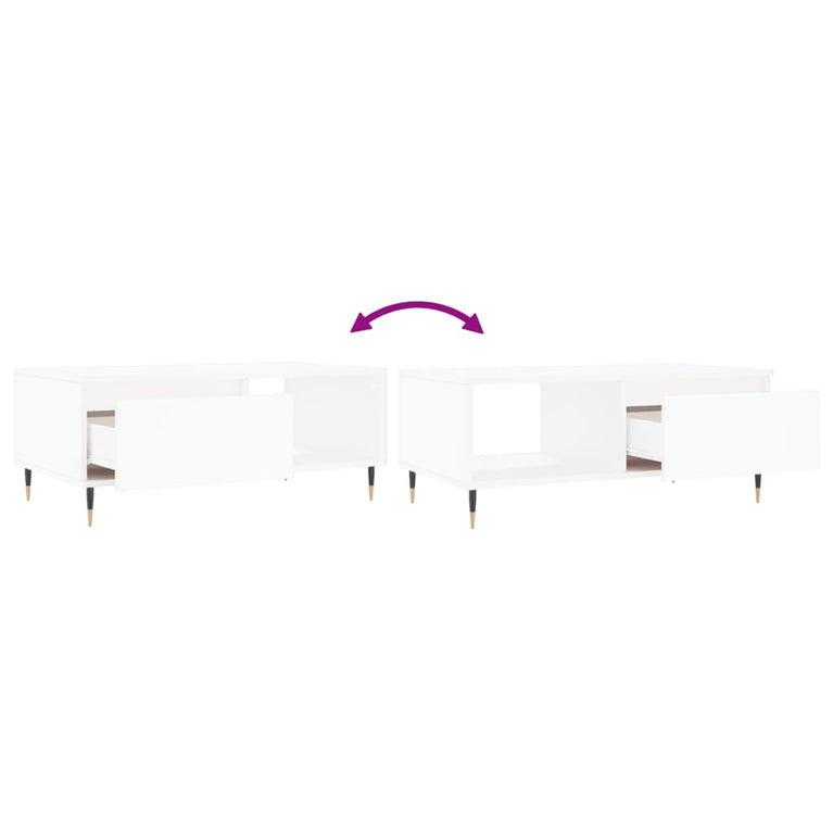 Salontafel 90x50x36,5 cm bewerkt hout wit MeubelReus