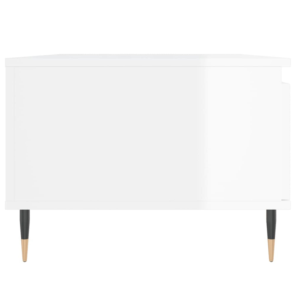 Salontafel 90x50x36,5 cm bewerkt hout hoogglans wit MeubelReus