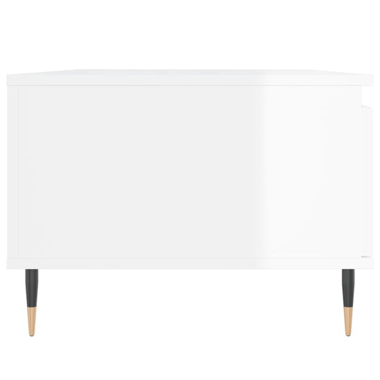 Salontafel 90x50x36,5 cm bewerkt hout hoogglans wit MeubelReus