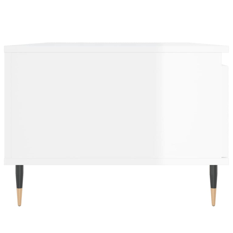 Salontafel 90x50x36,5 cm bewerkt hout hoogglans wit MeubelReus