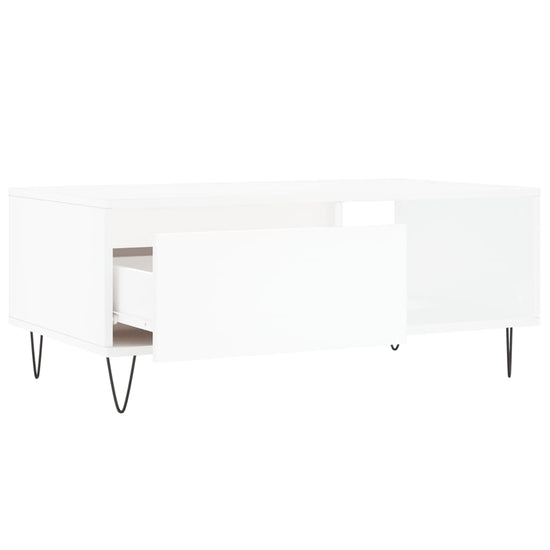 Salontafel 90x50x36,5 cm bewerkt hout wit MeubelReus