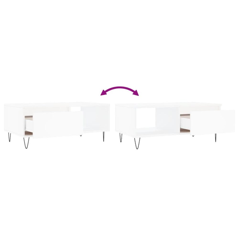 Salontafel 90x50x36,5 cm bewerkt hout wit MeubelReus