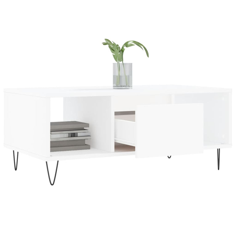 Salontafel 90x50x36,5 cm bewerkt hout wit MeubelReus