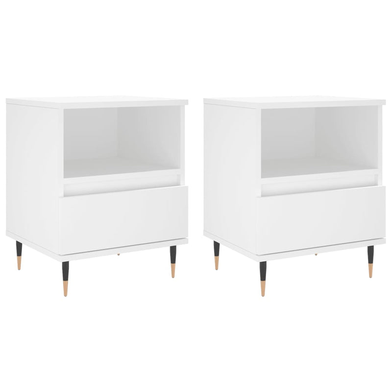 Nachtkastjes 2 st 40x35x50 cm bewerkt hout wit MeubelReus