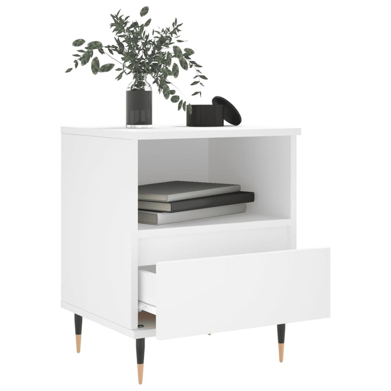 Nachtkastjes 2 st 40x35x50 cm bewerkt hout wit MeubelReus