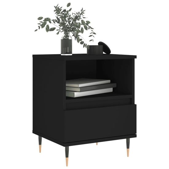Nachtkastjes 2 st 40x35x50 cm bewerkt hout zwart MeubelReus