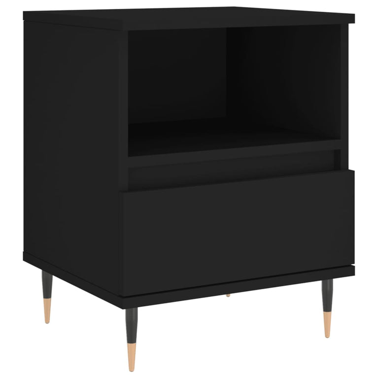 Nachtkastjes 2 st 40x35x50 cm bewerkt hout zwart MeubelReus