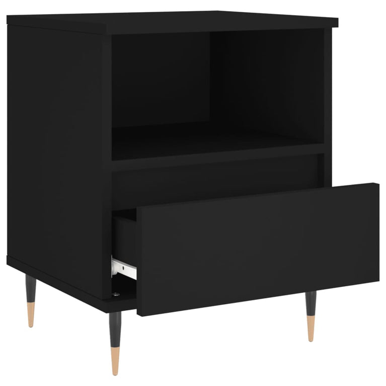 Nachtkastjes 2 st 40x35x50 cm bewerkt hout zwart MeubelReus