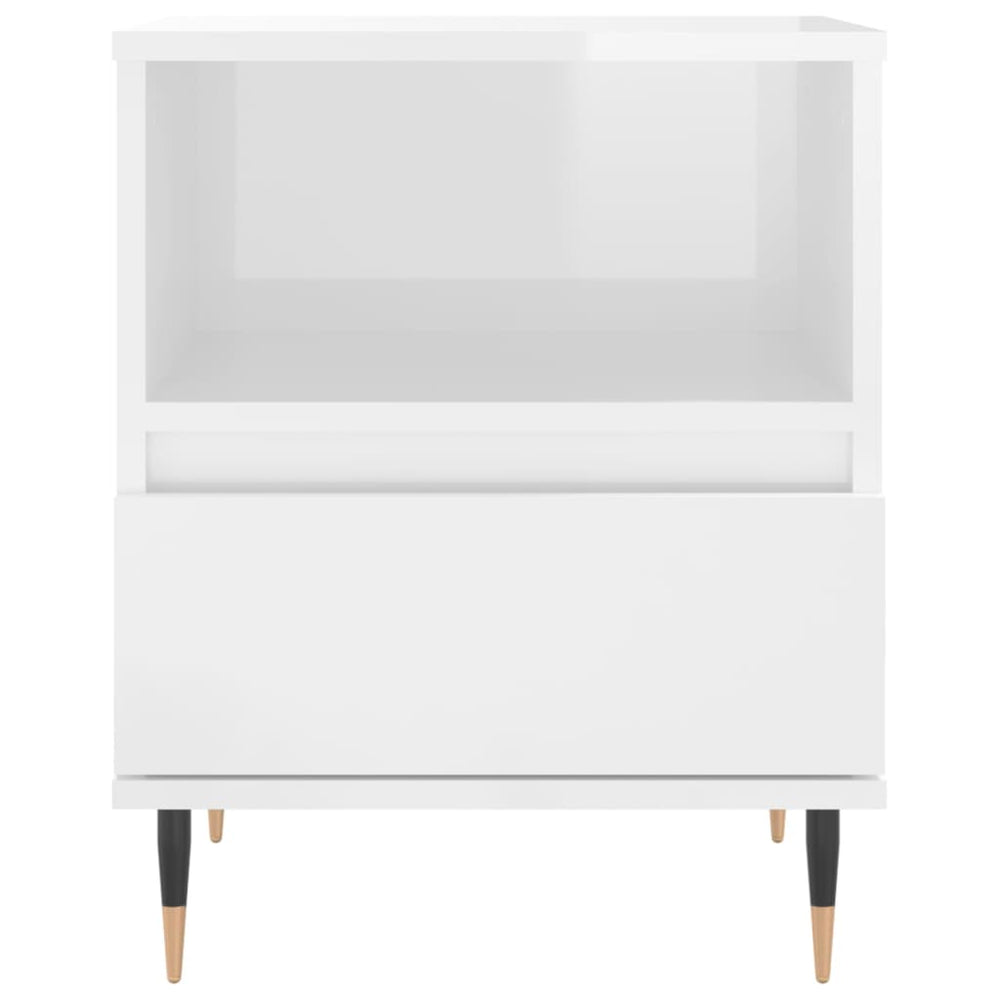 Nachtkastjes 2 st 40x35x50 cm bewerkt hout hoogglans wit MeubelReus