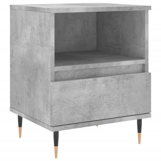 Nachtkastje 40x35x50 cm bewerkt hout betongrijs MeubelReus