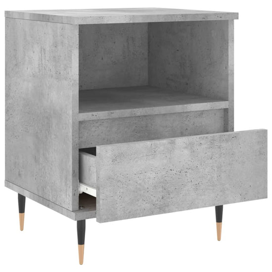 Nachtkastje 40x35x50 cm bewerkt hout betongrijs MeubelReus