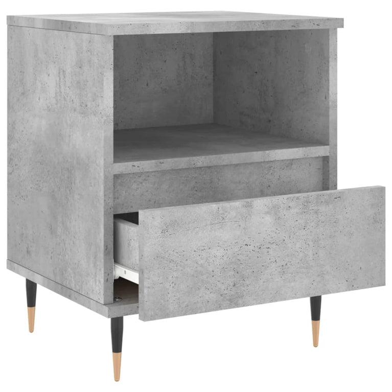 Nachtkastje 40x35x50 cm bewerkt hout betongrijs MeubelReus