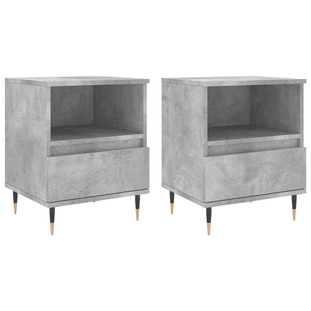 Nachtkastjes 2 st 40x35x50 cm bewerkt hout betongrijs MeubelReus