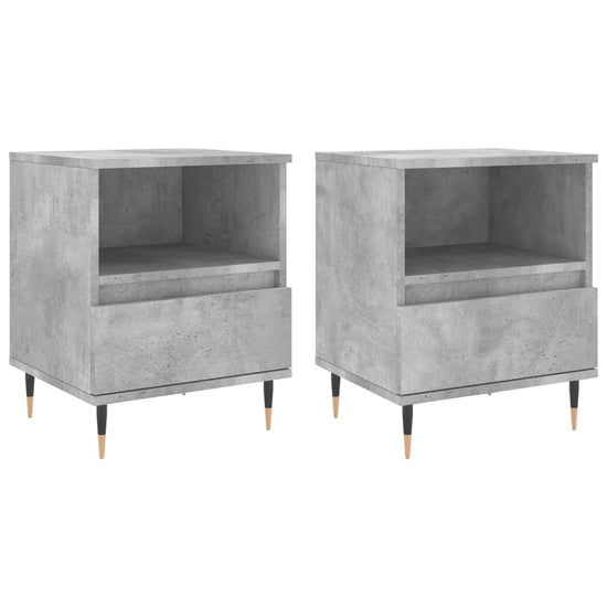 Nachtkastjes 2 st 40x35x50 cm bewerkt hout betongrijs MeubelReus