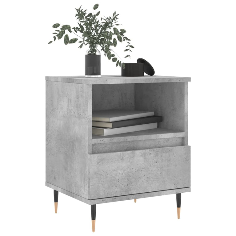 Nachtkastjes 2 st 40x35x50 cm bewerkt hout betongrijs MeubelReus