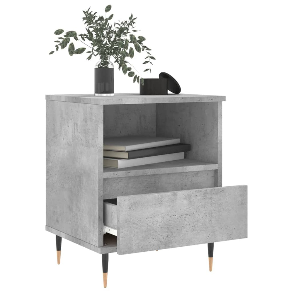 Nachtkastjes 2 st 40x35x50 cm bewerkt hout betongrijs MeubelReus
