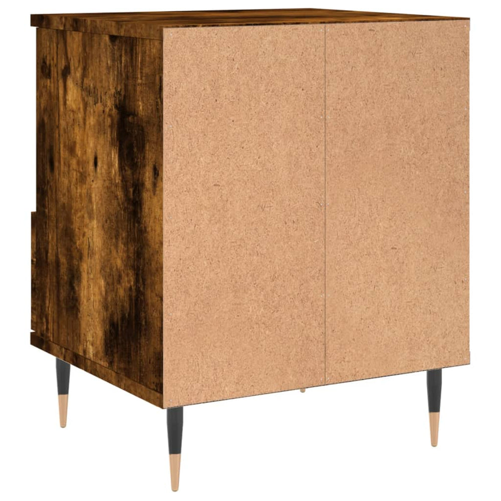 Nachtkastje 40x35x50 cm bewerkt hout gerookt eikenkleurig MeubelReus