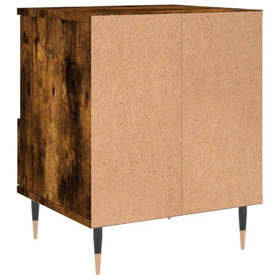 Nachtkastje 40x35x50 cm bewerkt hout gerookt eikenkleurig MeubelReus