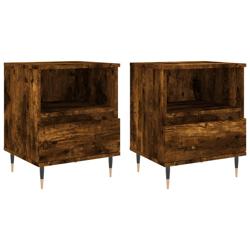 Nachtkastjes 2 st 40x35x50 cm bewerkt hout gerookt eikenkleurig MeubelReus