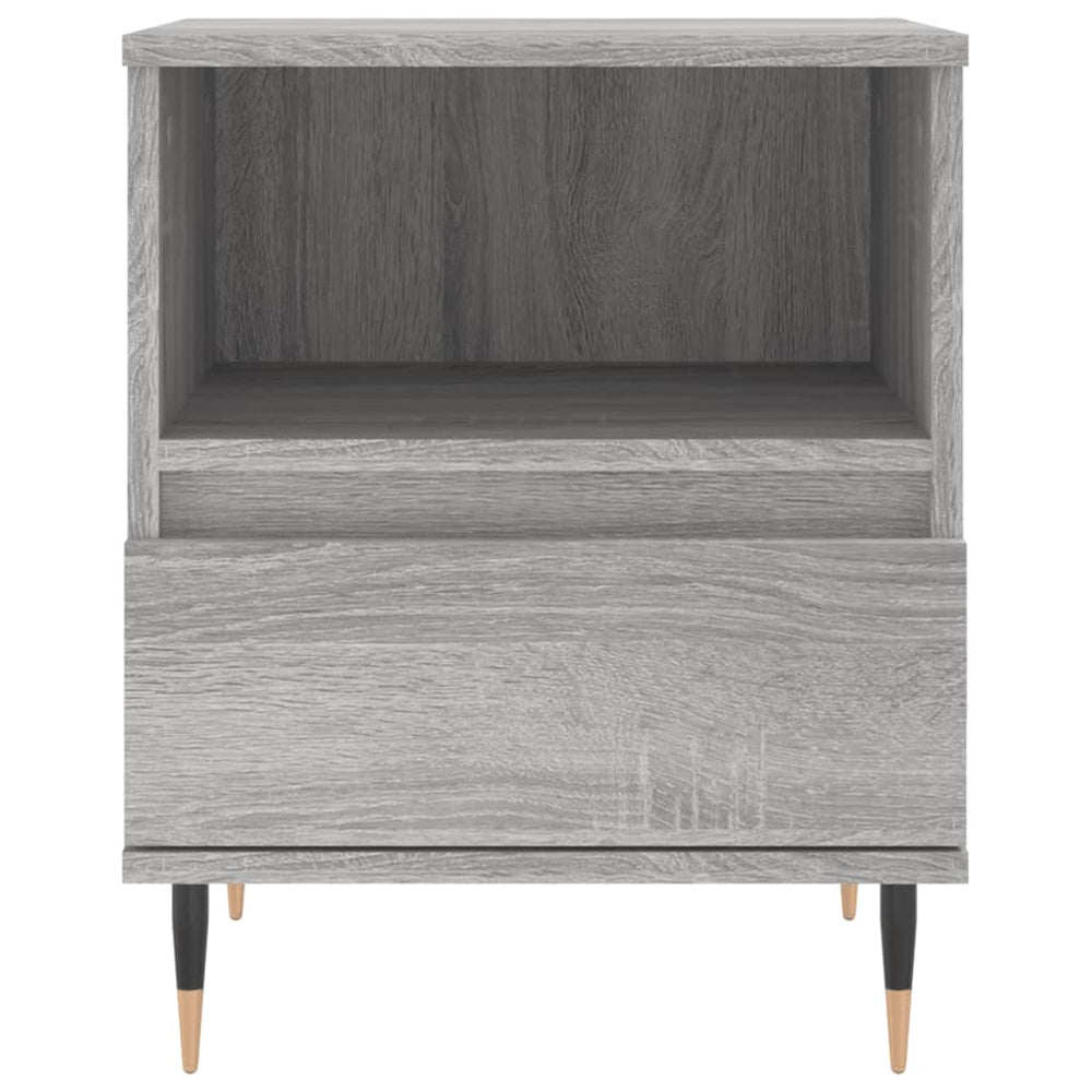 Nachtkastje 40x35x50 cm bewerkt hout grijs sonoma eikenkleurig MeubelReus