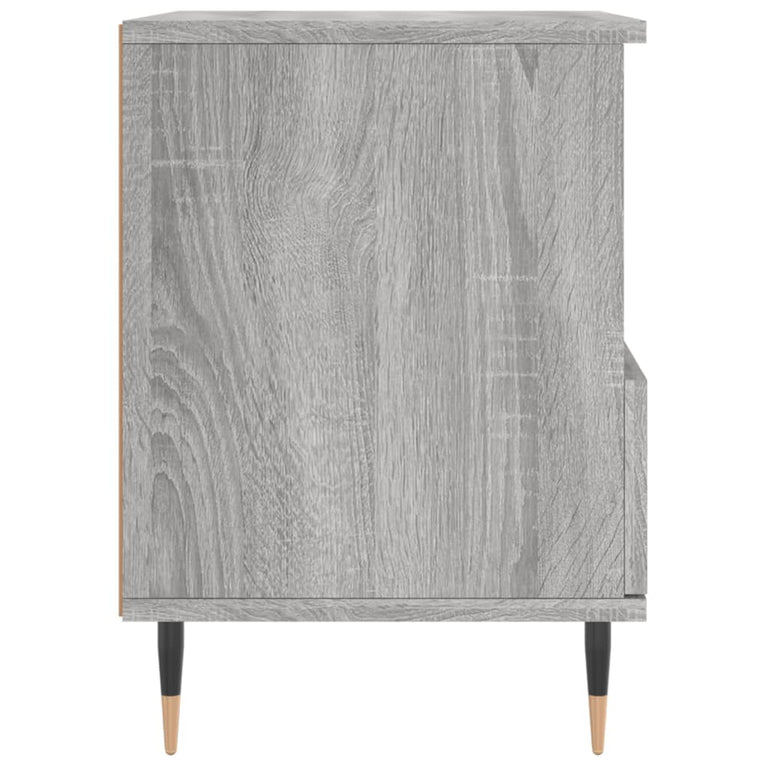 Nachtkastje 40x35x50 cm bewerkt hout grijs sonoma eikenkleurig MeubelReus
