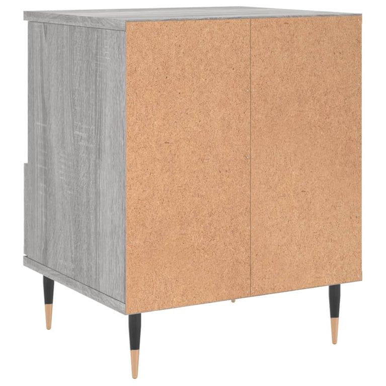 Nachtkastje 40x35x50 cm bewerkt hout grijs sonoma eikenkleurig MeubelReus