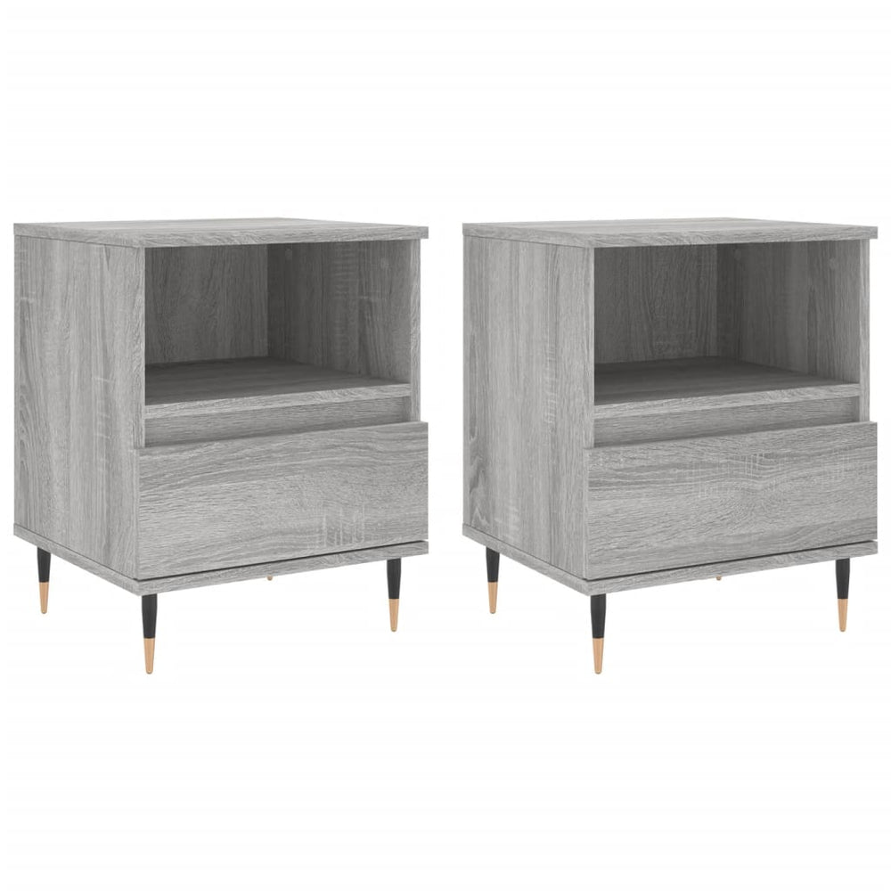 Nachtkastjes 2 st 40x35x50 cm bewerkt hout grijs sonoma eiken MeubelReus