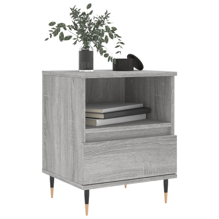 Nachtkastjes 2 st 40x35x50 cm bewerkt hout grijs sonoma eiken MeubelReus