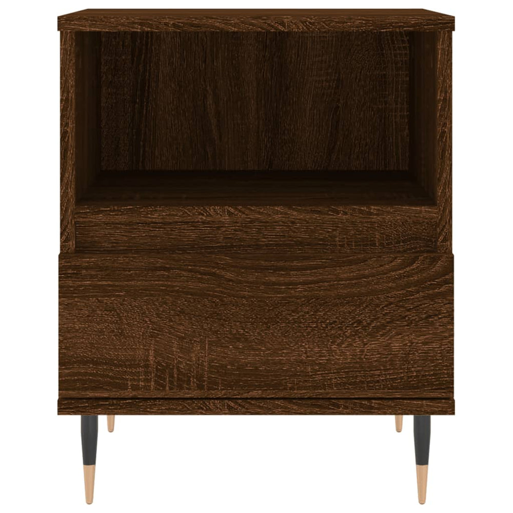 Nachtkastje 40x35x50 cm bewerkt hout bruin eikenkleur MeubelReus