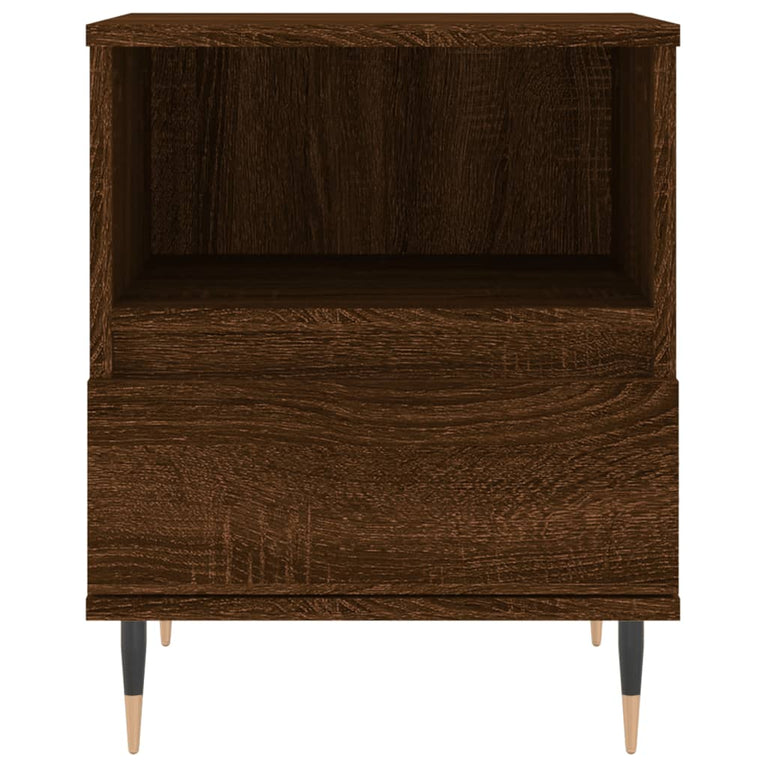 Nachtkastje 40x35x50 cm bewerkt hout bruin eikenkleur MeubelReus