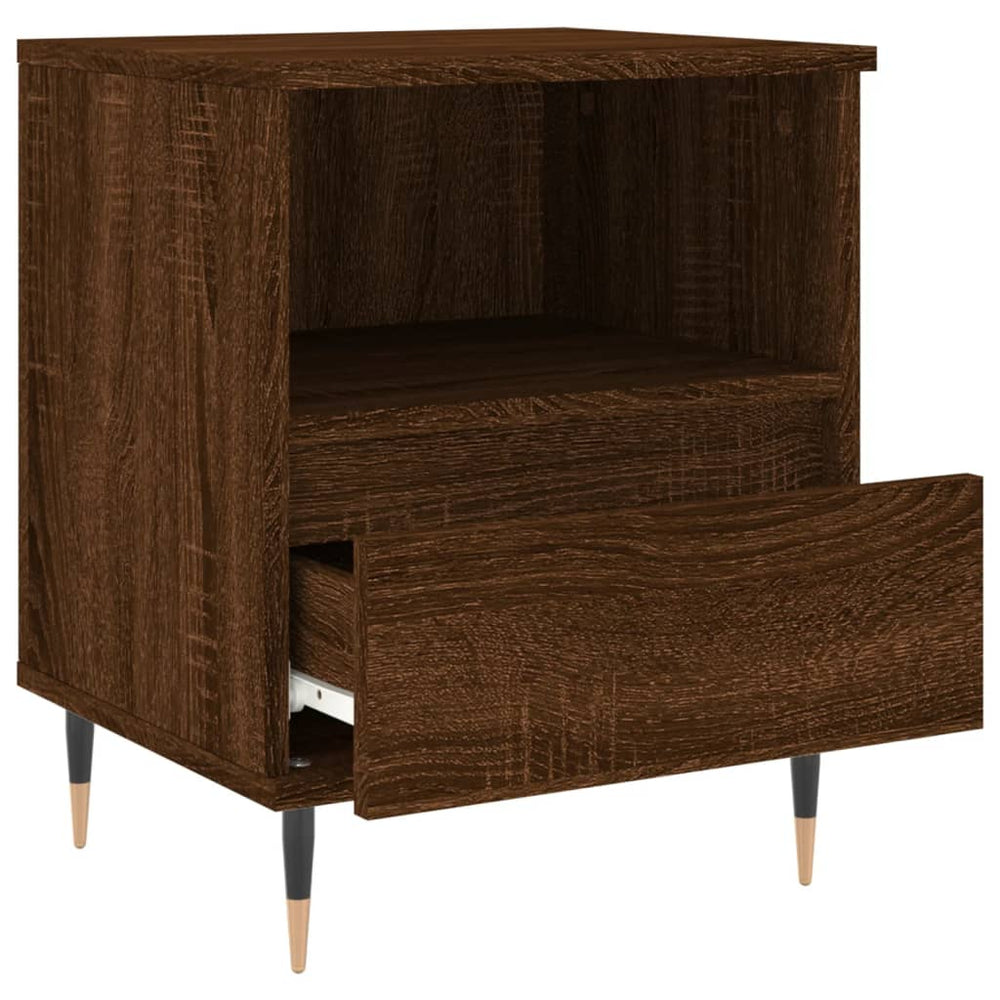 Nachtkastje 40x35x50 cm bewerkt hout bruin eikenkleur MeubelReus