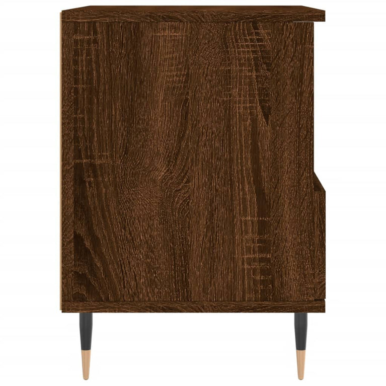 Nachtkastje 40x35x50 cm bewerkt hout bruin eikenkleur MeubelReus