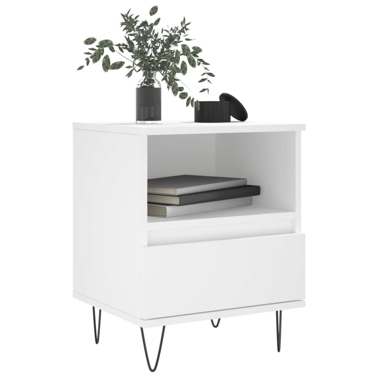 Nachtkastjes 2 st 40x35x50 cm bewerkt hout wit MeubelReus