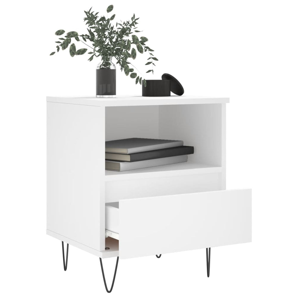Nachtkastjes 2 st 40x35x50 cm bewerkt hout wit MeubelReus
